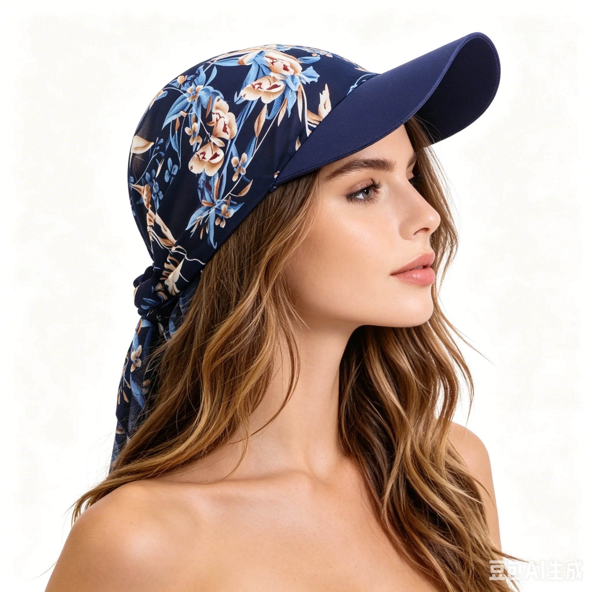 Printed Chiffon Scarf Cap