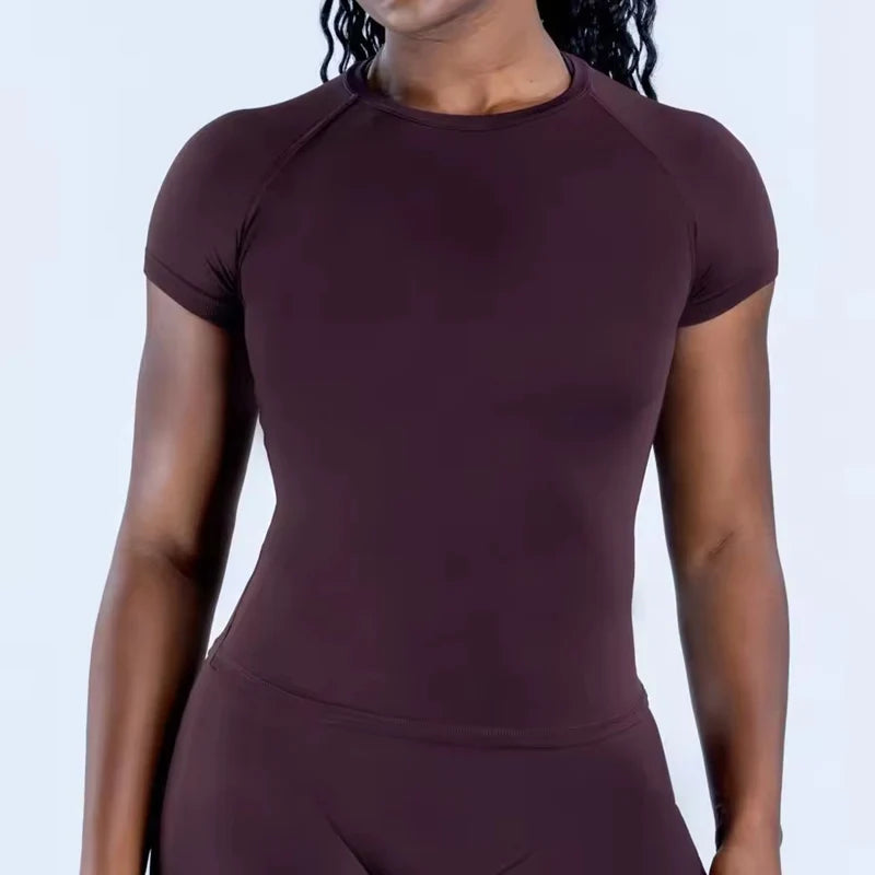 Seamless Short-Sleeve Yoga Tee