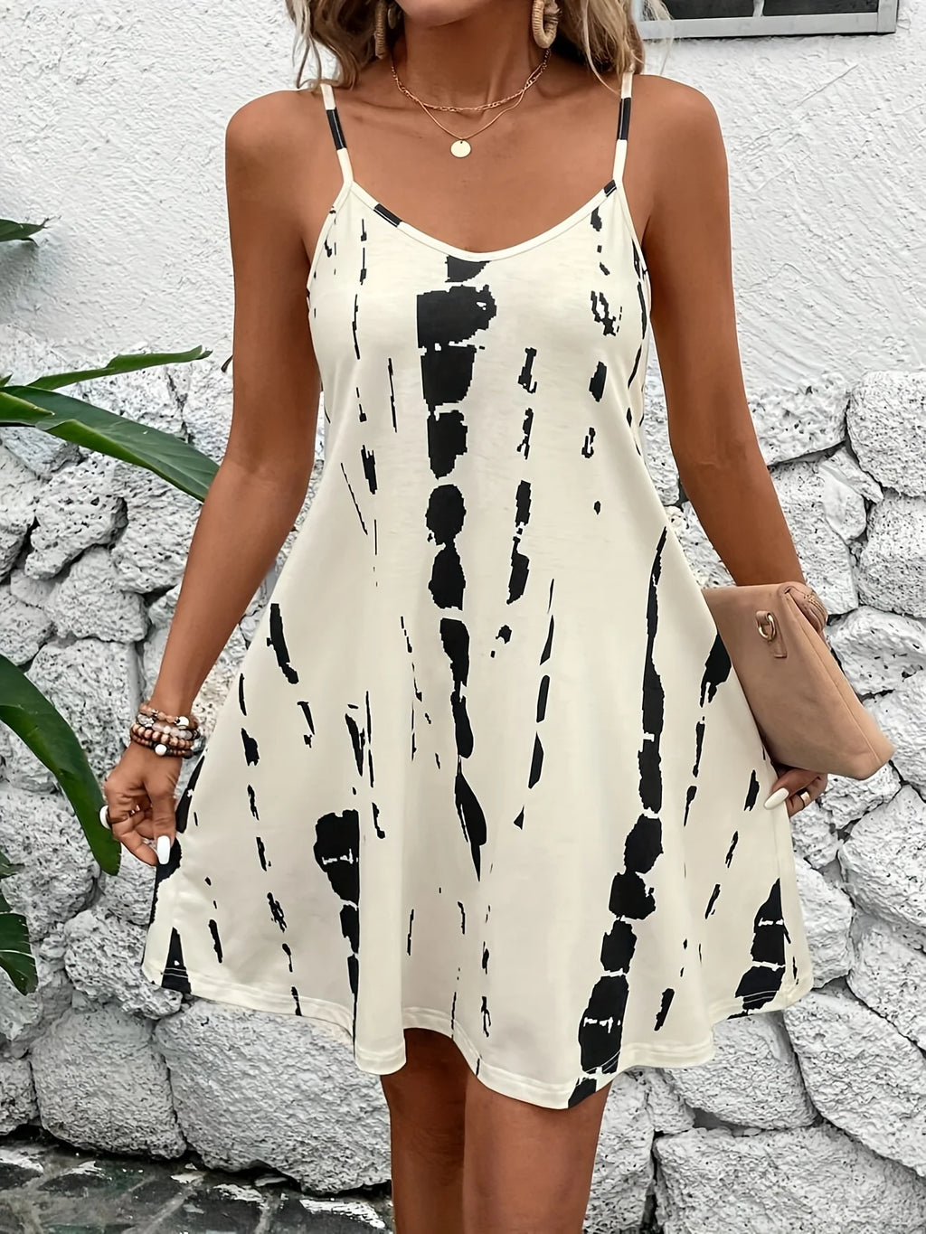 Printed Strap Summer Dress