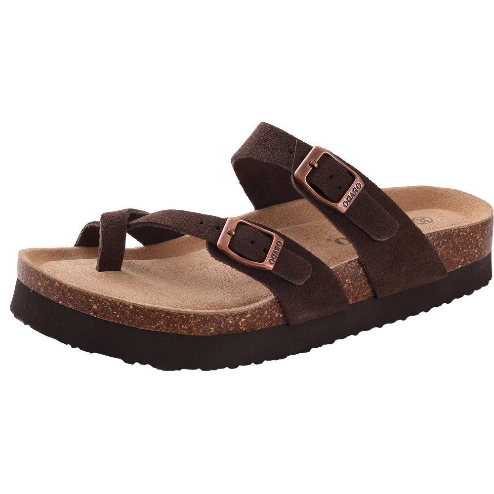 Suede Cork-Footbed Mules