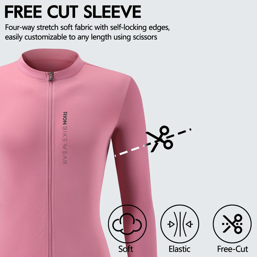 RION Women Cycling Jersey Long Sleeves Shirts Mountain Bike MTB Jerseys Pro Bicycle Clothing T-Shirt Outdoor Sports UPF 50+