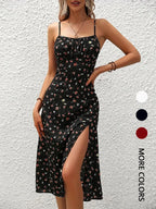 Asymmetric Floral Maxi Dress