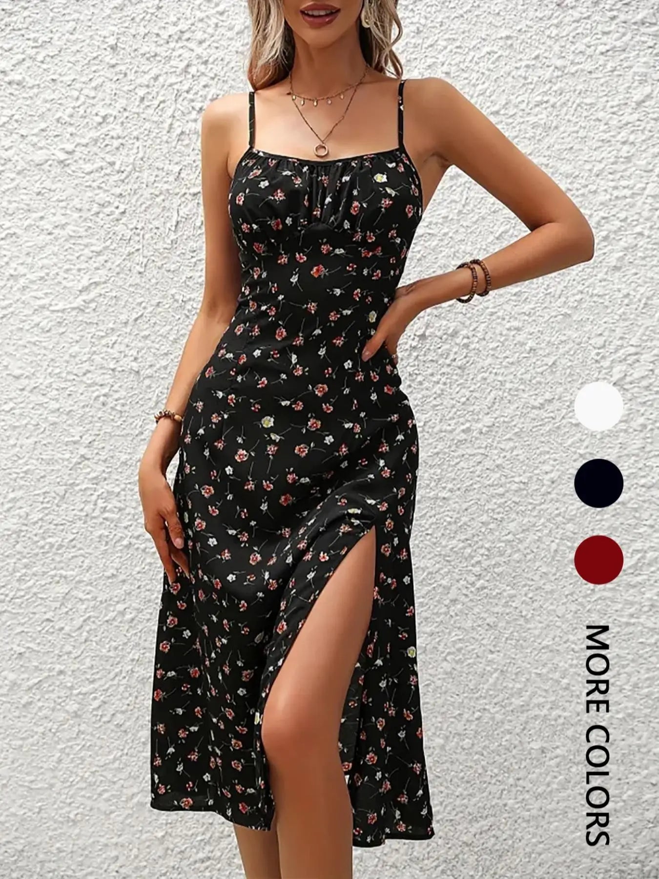 Asymmetric Floral Maxi Dress