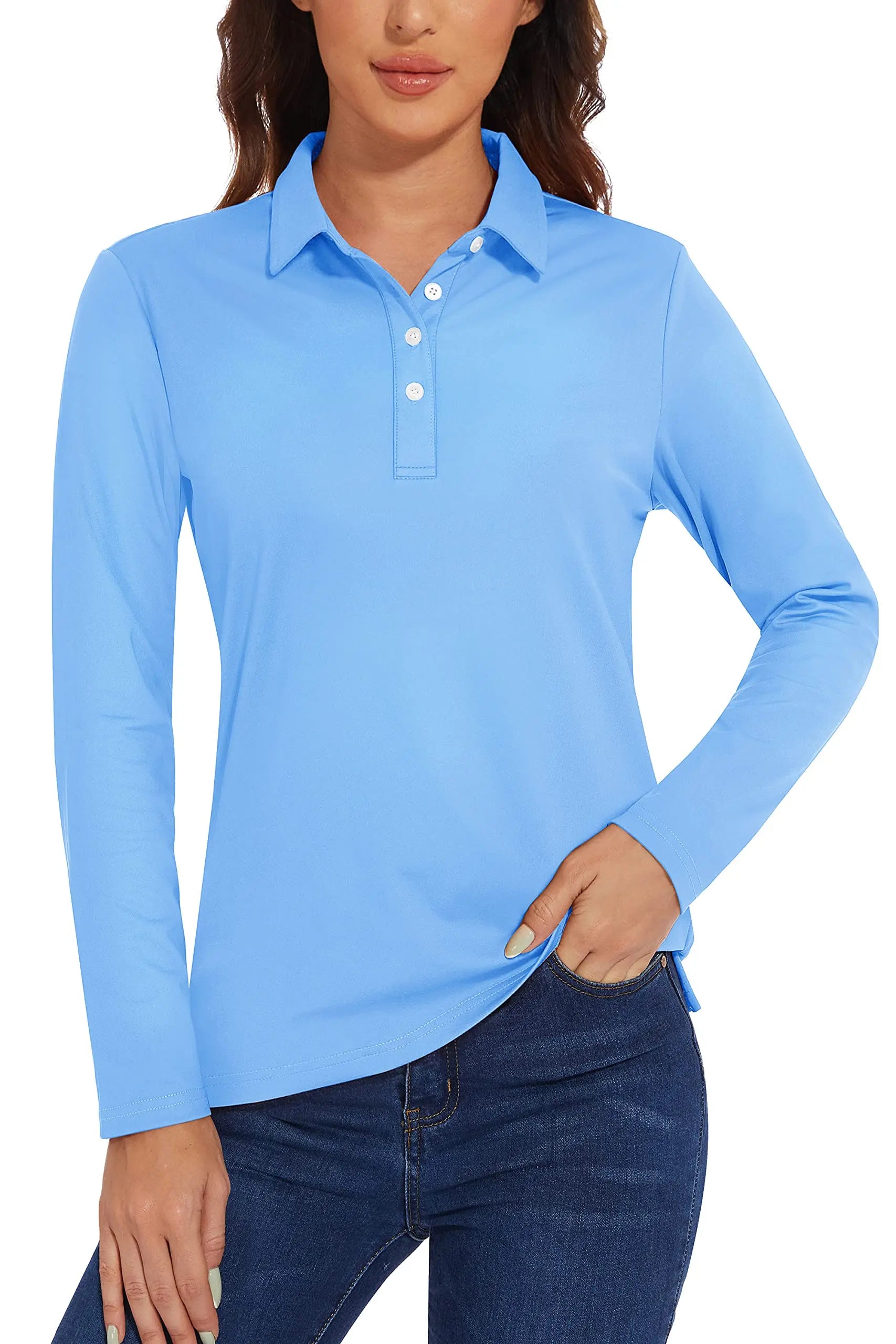 UPF 50+ Long-Sleeve Golf Polo