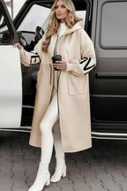 Kelly Cream Drawstring Hooded Coat