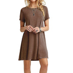 Printed Short-Sleeve Shirt Dress