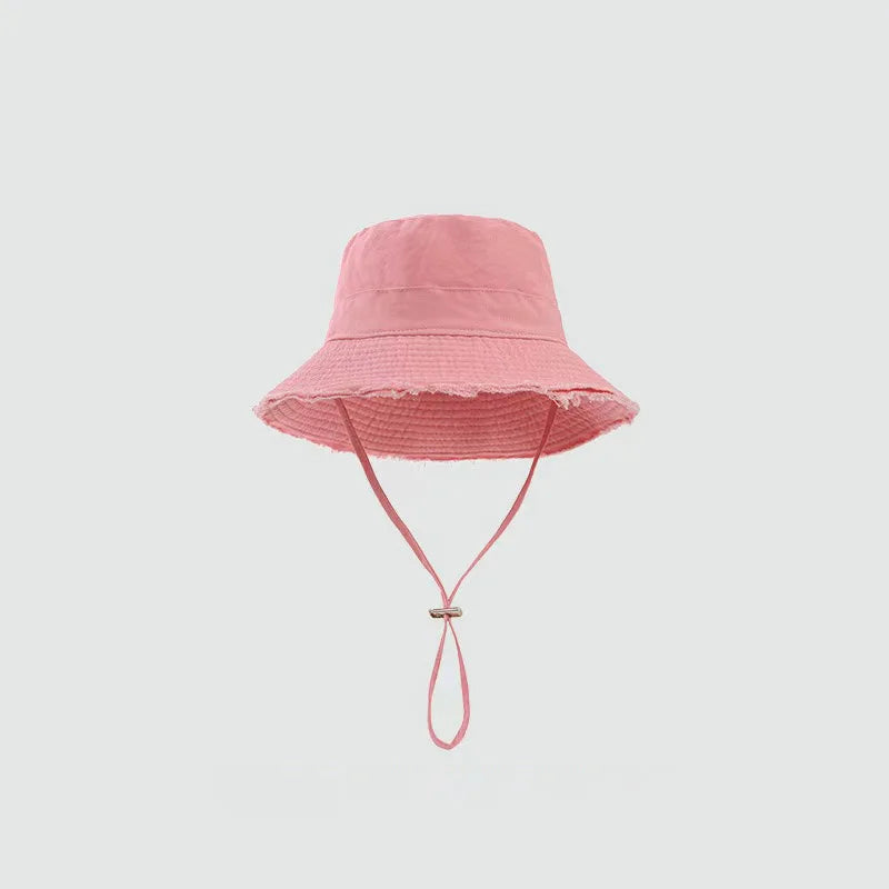 Tassel-Brim Cotton Bucket Hat