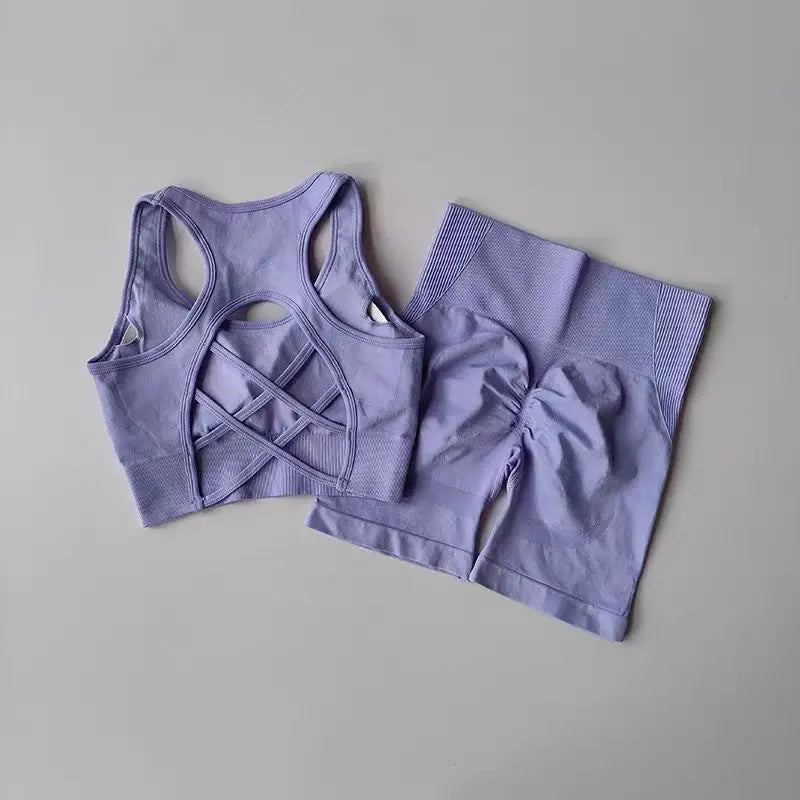 Aurelia Sun Seamless Bra & Shorts Set – Coffee – image 11