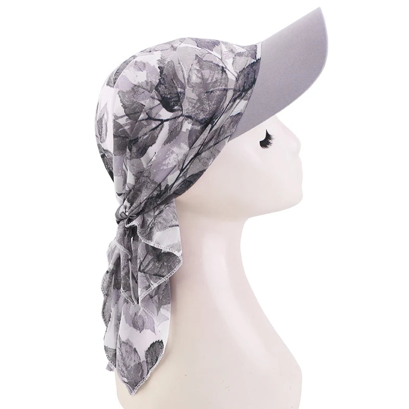 Printed Chiffon Scarf Cap