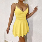 Pleated Halter Mini Dress