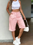 Street-Chic High-Rise Mini Shorts