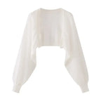Airlight Cropped Knit Cardigan