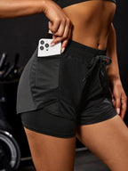 Aurelia Sun 2-in-1 Pocket Training Shorts – Pink – image 1