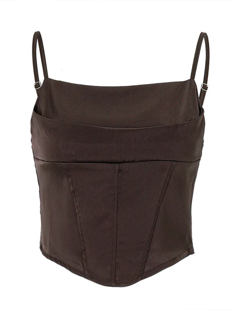 Lace-Up Backless Camisole