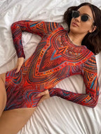Long-Sleeve High-Waist Bikini Set