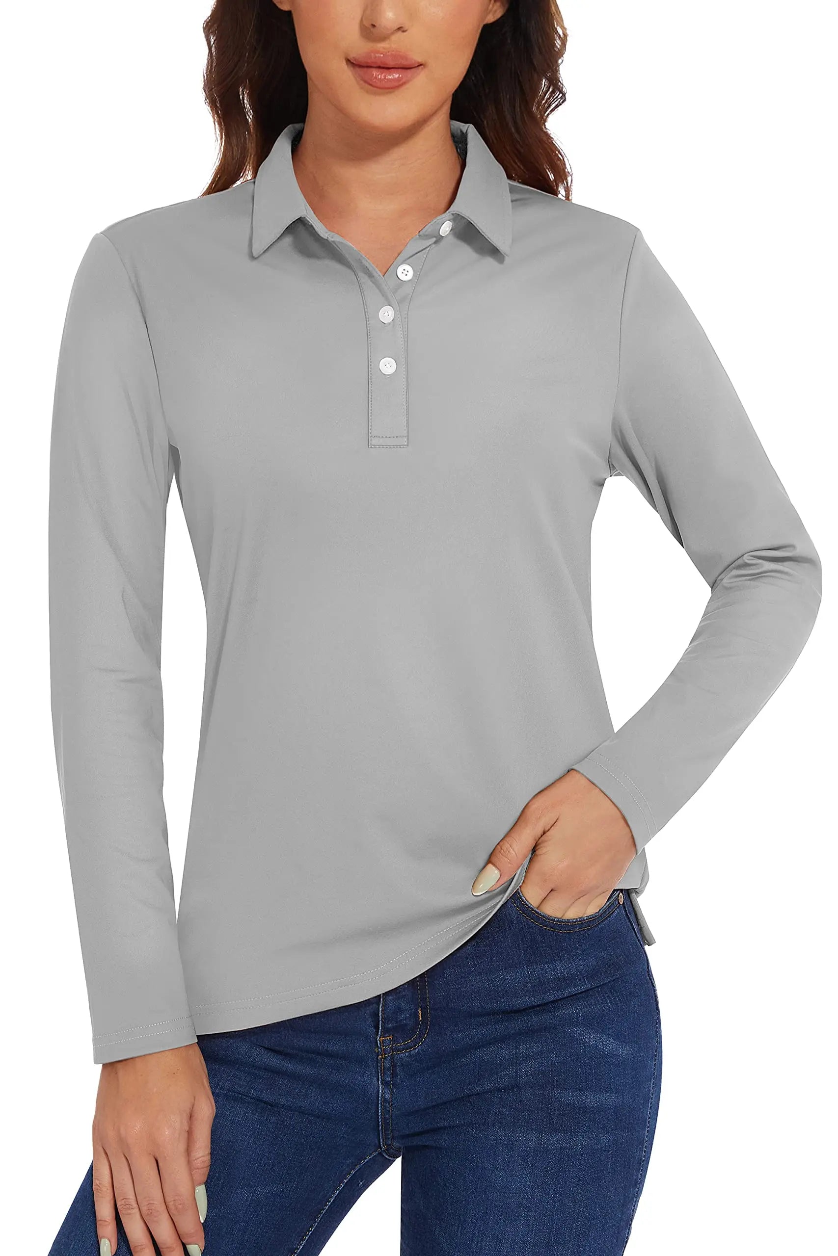 UPF 50+ Long-Sleeve Golf Polo