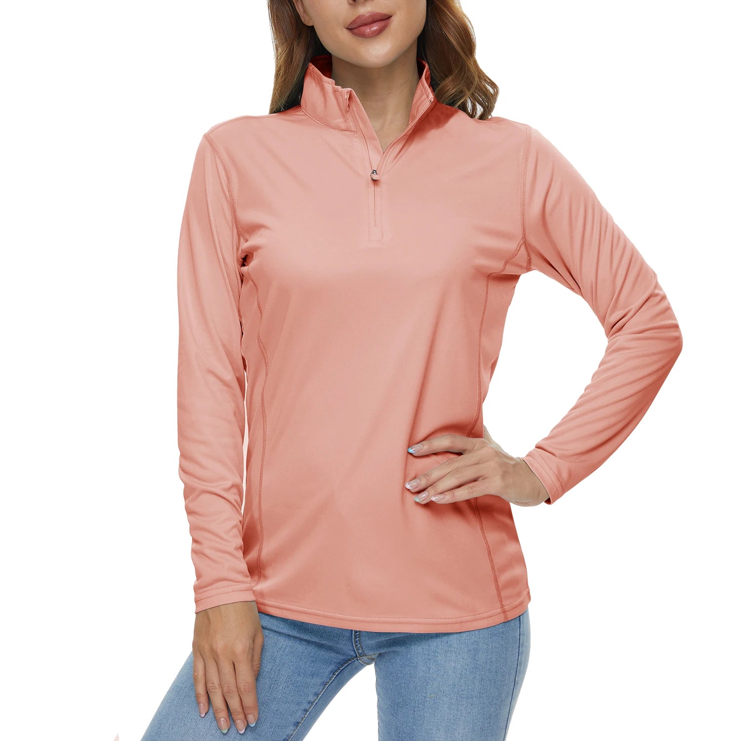 TACVASEN UPF50+ Sneldrogende prestatie-T-shirts met lange mouwen Dameszonbescherming Hardlopen Wandelen Vissen T-shirts Tops Outdoor
