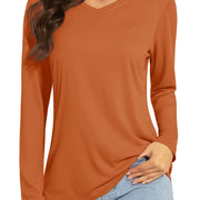 TACVASEN Summer UPF 50+ Long Sleeve T-Shirts Womens Sun Protection V Neck Fashion Tee Shirts Quick Dry Outdoor Hiking Pullover