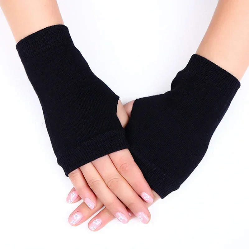 1Pair Outdoors Fingerless Hand Gloves Thin Solid Color Short Mittens Cycling Sunscreen UV Protection Touch Screen Driving Gloves