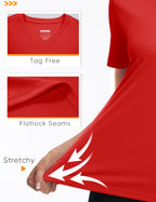 TACVASEN UPF 50+ Summer Short Sleeve V-Neck T-shirts Womens Sun Protection T-shirts Quick Dry Hiking Running Tee Shirts Tops
