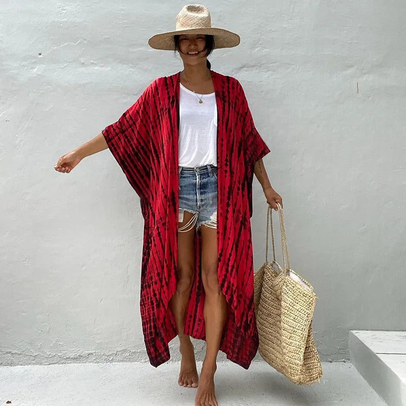 Tie-Dye Kimono Beach Cover-Up