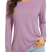 TACVASEN Summer UPF 50+ Long Sleeve T-Shirts Womens Sun Protection V Neck Fashion Tee Shirts Quick Dry Outdoor Hiking Pullover