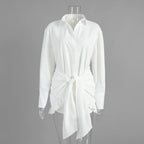 Belted Long-Sleeve Shirt Dress