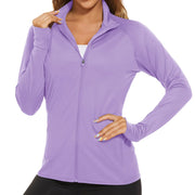 TACVASEN Full Zip UPF 50+ Sun Protection Summer Jackets Womens Long Sleeve Shirts Casual Jackets W/ Zipper Pockets Tops Outdoor