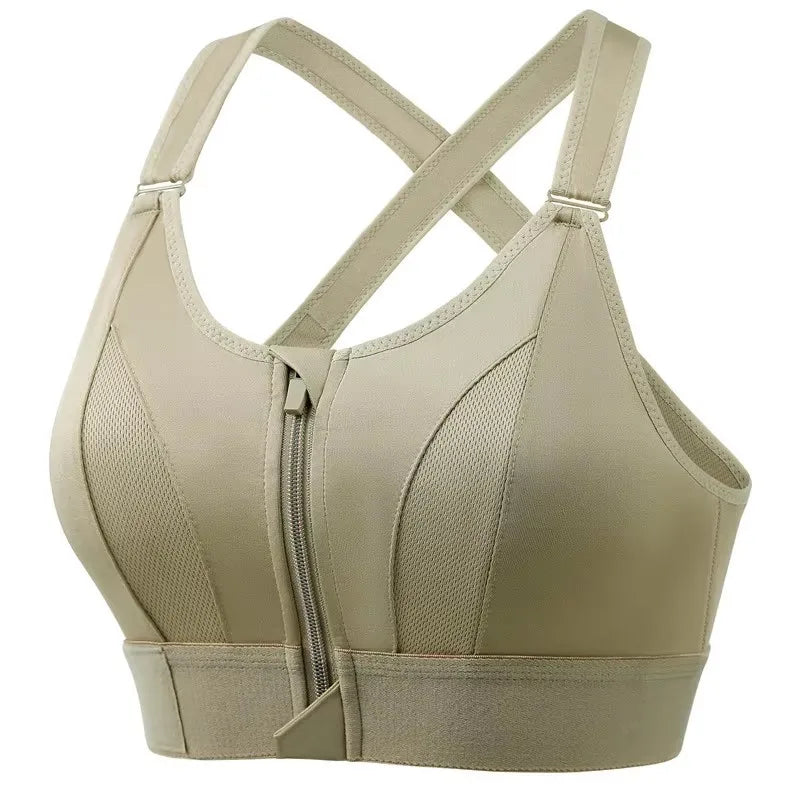 Aurelia Sun Front Zip Adjustable Sports Bra – White – image 12