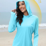 Women's Sunscreen Hoodie with Thumb Buckle and Hidden Ponytail Hole, Outdoor Running Fitness Sports, Leisure Sunscreen T-shirt