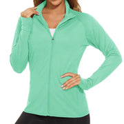 TACVASEN Full Zip UPF 50+ Sun Protection Summer Jackets Womens Long Sleeve Shirts Casual Jackets W/ Zipper Pockets Tops Outdoor