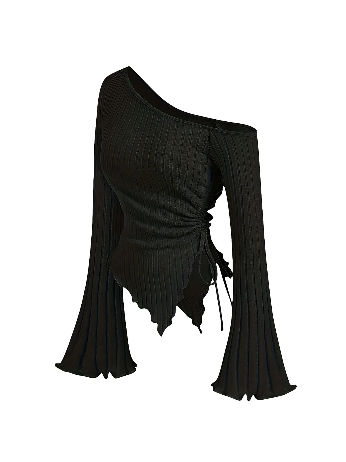 Asymmetric Flare-Sleeve Top