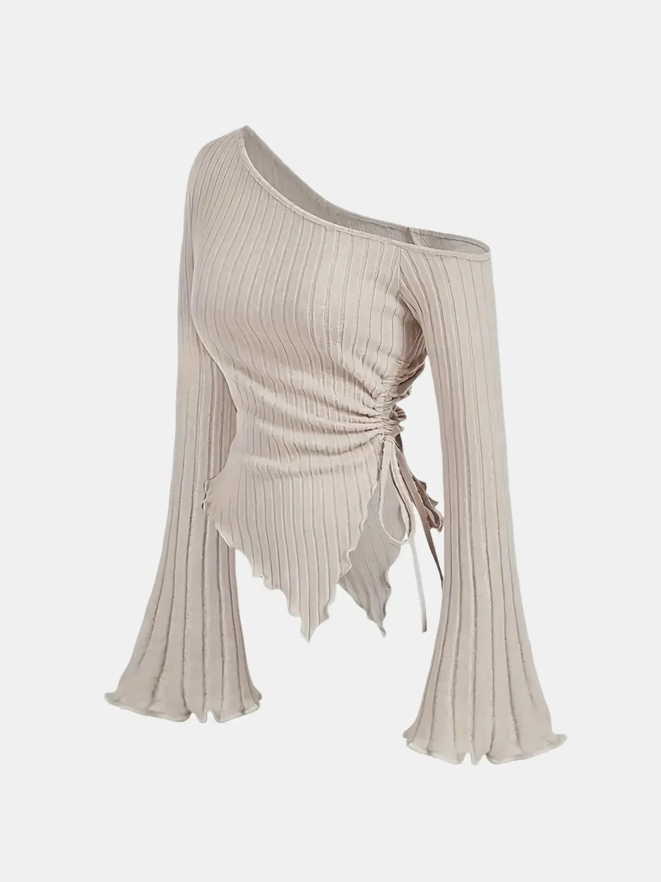 Asymmetric Flare-Sleeve Top