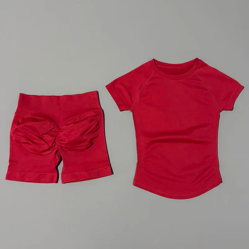Aurelia Sun Short Sleeve Seamless Training Set – Christmas Red – image 10