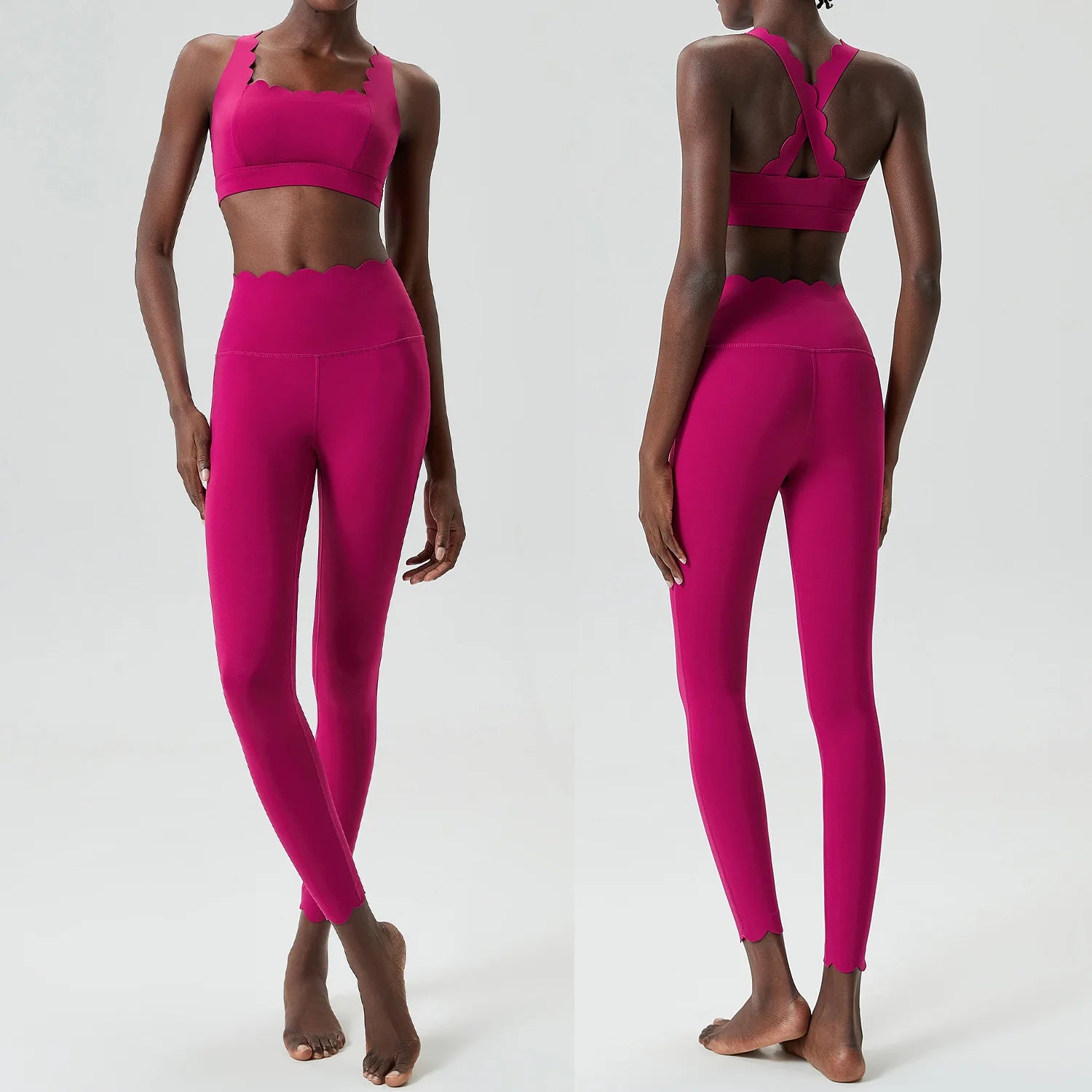Aurelia Sun Sculpt Fit Two-Piece Active Set – Dark Pink – image 8