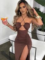 Sleeveless Backless Midi Dress