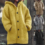 Cotton Knit Hooded Cardigan