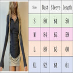 Button-Up Long-Sleeve Slim-Fit Crop T-Shirt