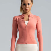 Trendy Women's Long-sleeved Tight Sunscreen Yoga Suit, Stylish Fitness Running Yoga Sports Jacket
