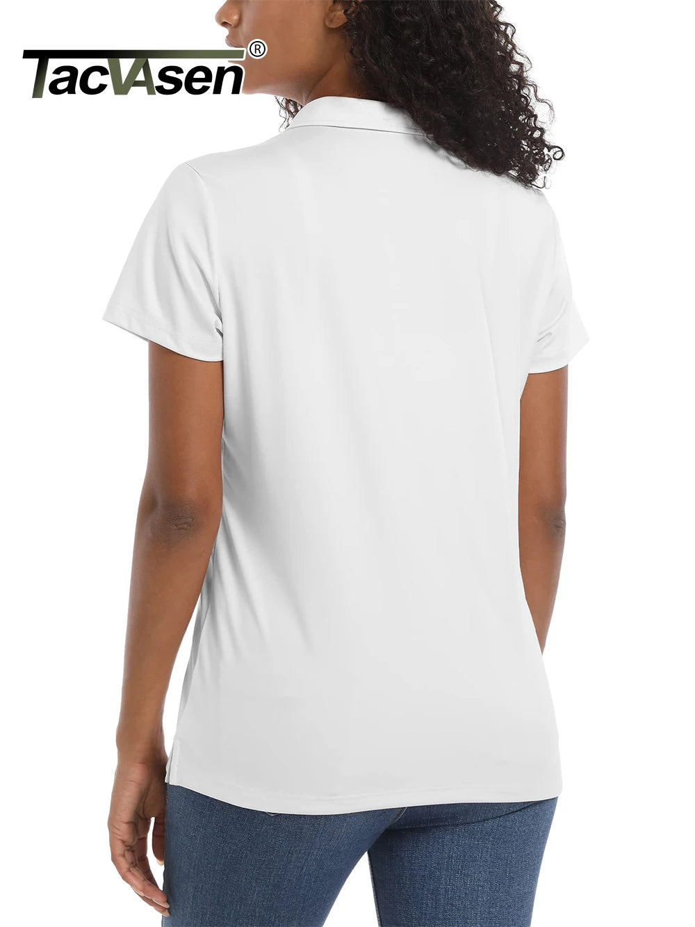 TACVASEN UPF 50+ Short Sleeve Golf Polos Shirts High Elastic Womens Sun Protection T-shirts Quick Dry Workout Tee Pullover Tops