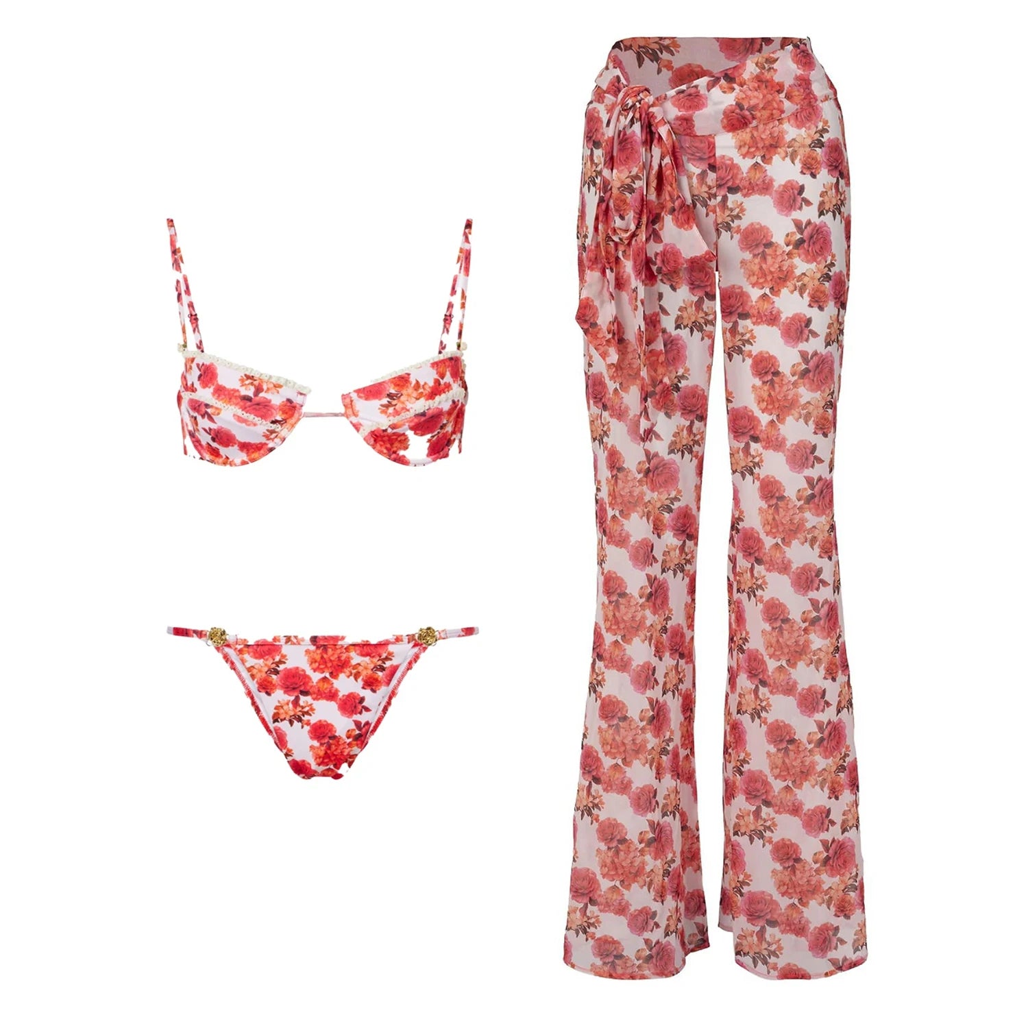 Aurelia Sun Printed Three-Piece Bikini Set – Multi-Colour Set 4 – image 17