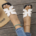 Square-Toe Flat Slide Sandals