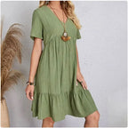 Ruffle Peplum Fit-and-Flare Dress