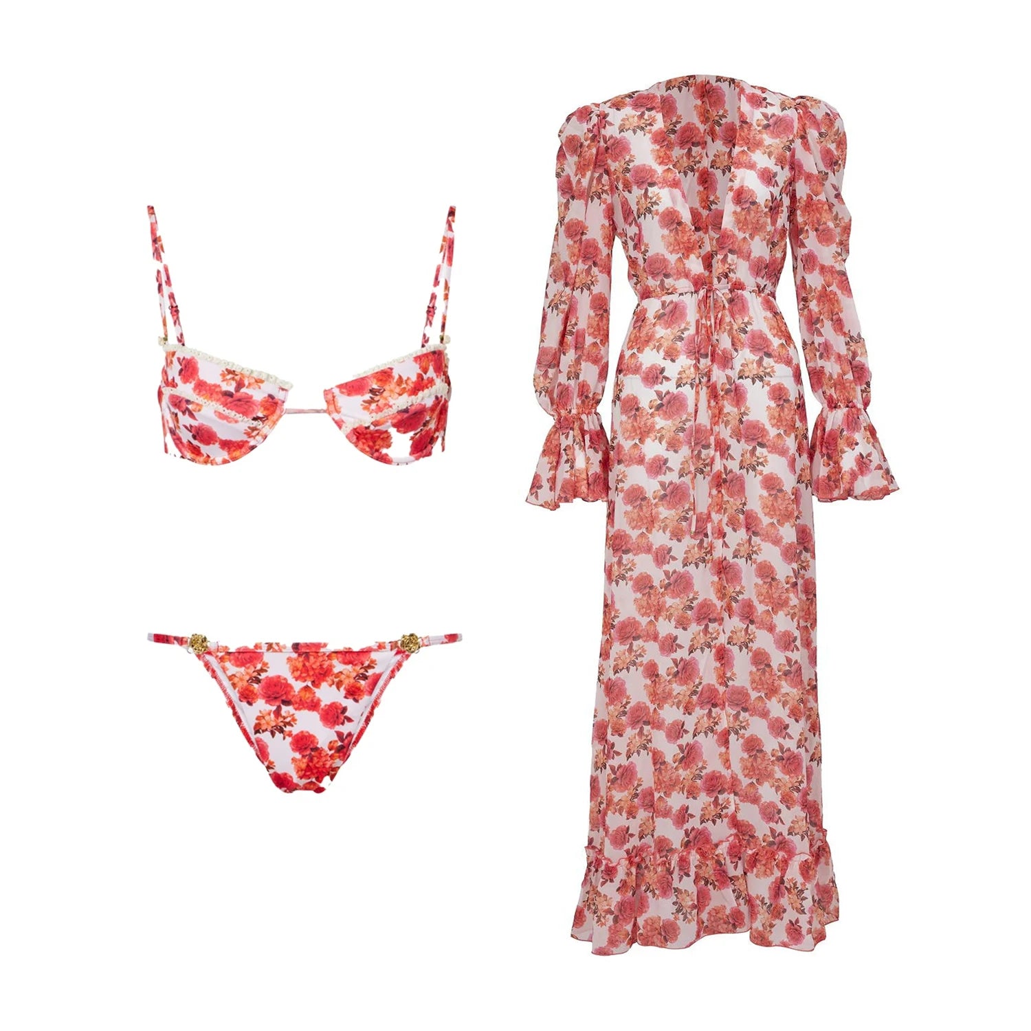 Aurelia Sun Printed Three-Piece Bikini Set – Multi-Colour Set 4 – image 18