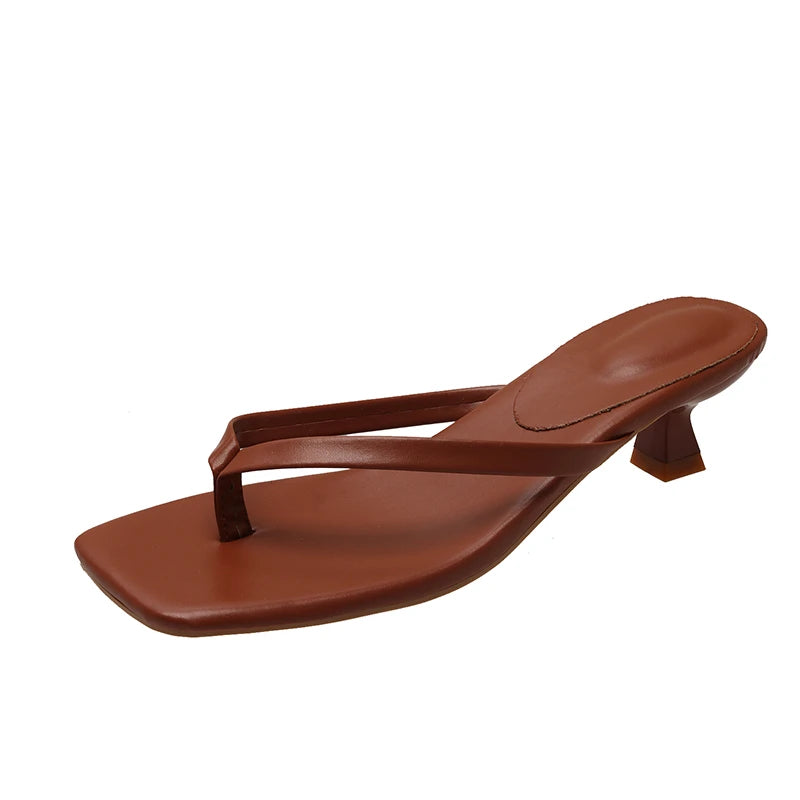 Toe-Loop Low-Heel Sandals