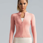 Trendy Women's Long-sleeved Tight Sunscreen Yoga Suit, Stylish Fitness Running Yoga Sports Jacket