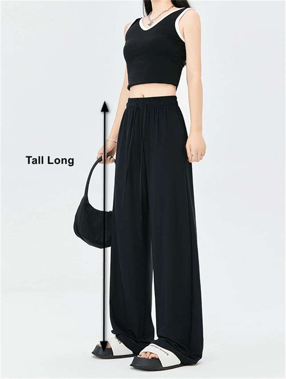 Summer Ice  Pants  Wide Leg Petite To Regular UPF50+  Sunscreen Pants, Breathable, Thin, Hanging Casual Pants Elastic Stretchy