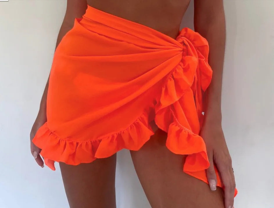 Ruffle-Tie Beach Sarong
