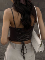 Lace-Up Backless Camisole
