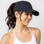 Washed High Ponytail Baseball Cap